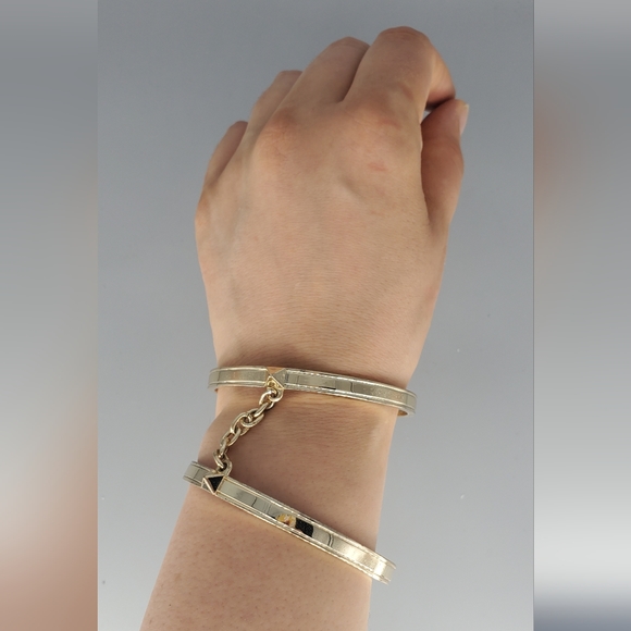 Victoria Secret Goldtone Gold Spike Bangle Bracelets - Picture 1 of 6